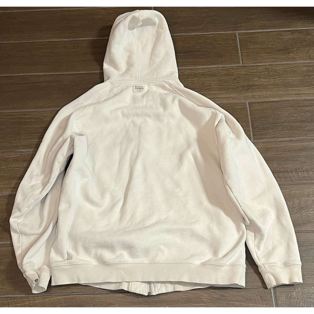 Columbia Mens Hoodie Sweatshirt Full Zip Beige XL Ski Hiking Hooded - Picture 9 of 9